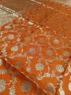 Orange Shade Handwoven Kataan Silk Dupatta