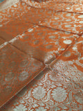 Orange Shade Handwoven Kataan Silk Dupatta