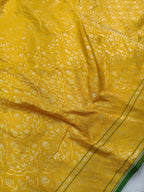 Mustard Gold Shade Handwoven Kataan Ektara Jamdani Saree