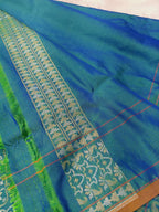 Sea Green Shade Handwoven Kataan Ektara Jamdani Saree