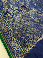 Navy Blue Shade Handwoven Kataan Ektara Jamdani