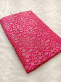 Rani Pink Shade Handwoven Kataan Ektara Jamdani Saree