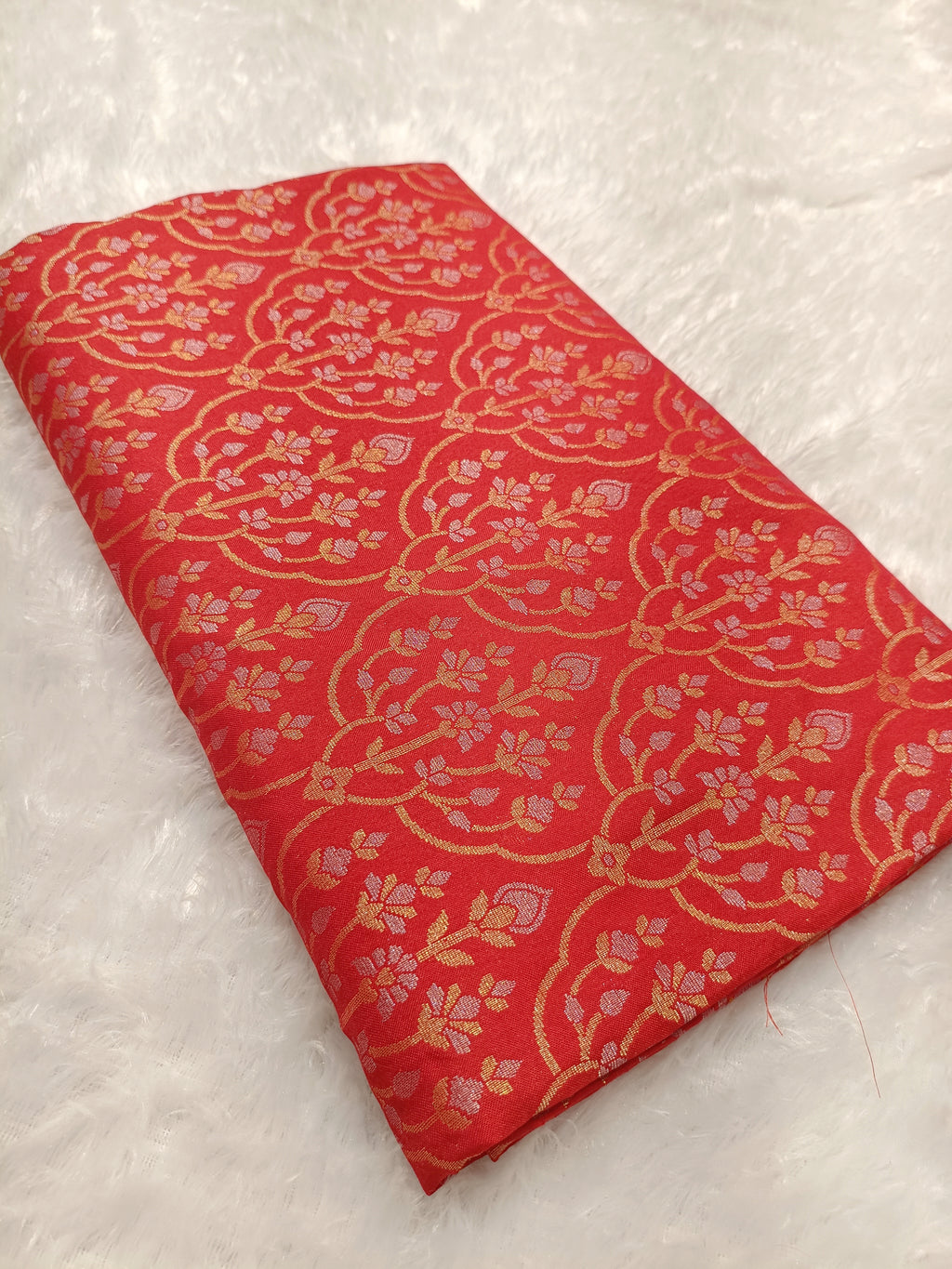 Bridal Red Shade Handwoven Kataan Ektara Jamdani Saree