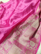 Rani Pink Shade Handwoven Reshmi Kora Organza Banarasi