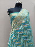 Sea Green Shade Handwoven Muslin Kora Ektara Jamdani