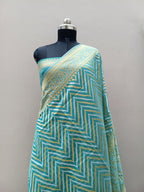 Sea Green Shade Handwoven Muslin Kora Ektara Jamdani