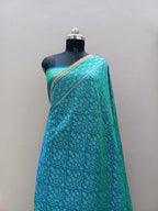 Sea Green Shade Handwoven Kataan Ektara Jamdani Saree
