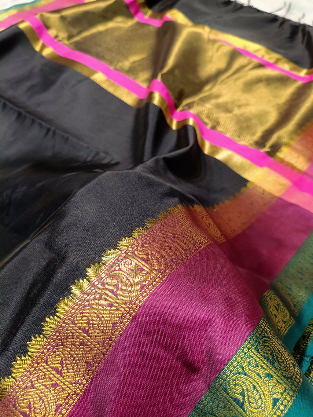 Black Shade Paper Soft Silk Banarasi