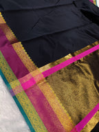 Black Shade Paper Soft Silk Banarasi