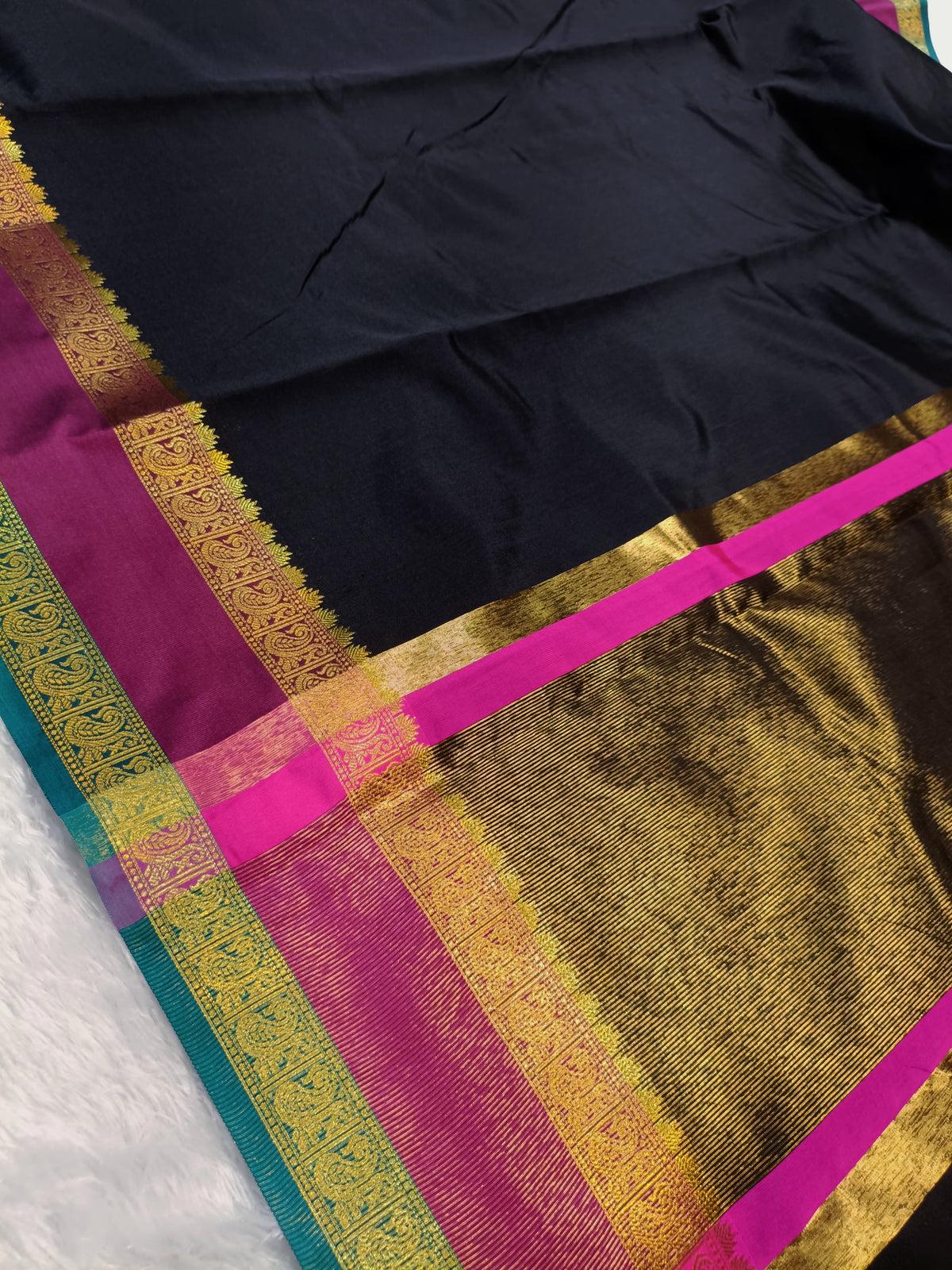 Black Shade Paper Soft Silk Banarasi