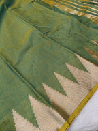 Green Shade Soft Silk Checked Banarasi