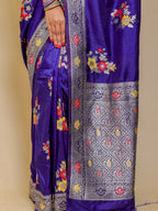 Purple Shade Banarasi Silk Tilfi Butta Saree