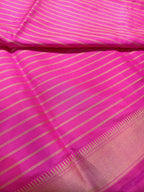 Rani Pink With Peach High Percentage Zari Weaving Handwoven Kataan Silk Saree
