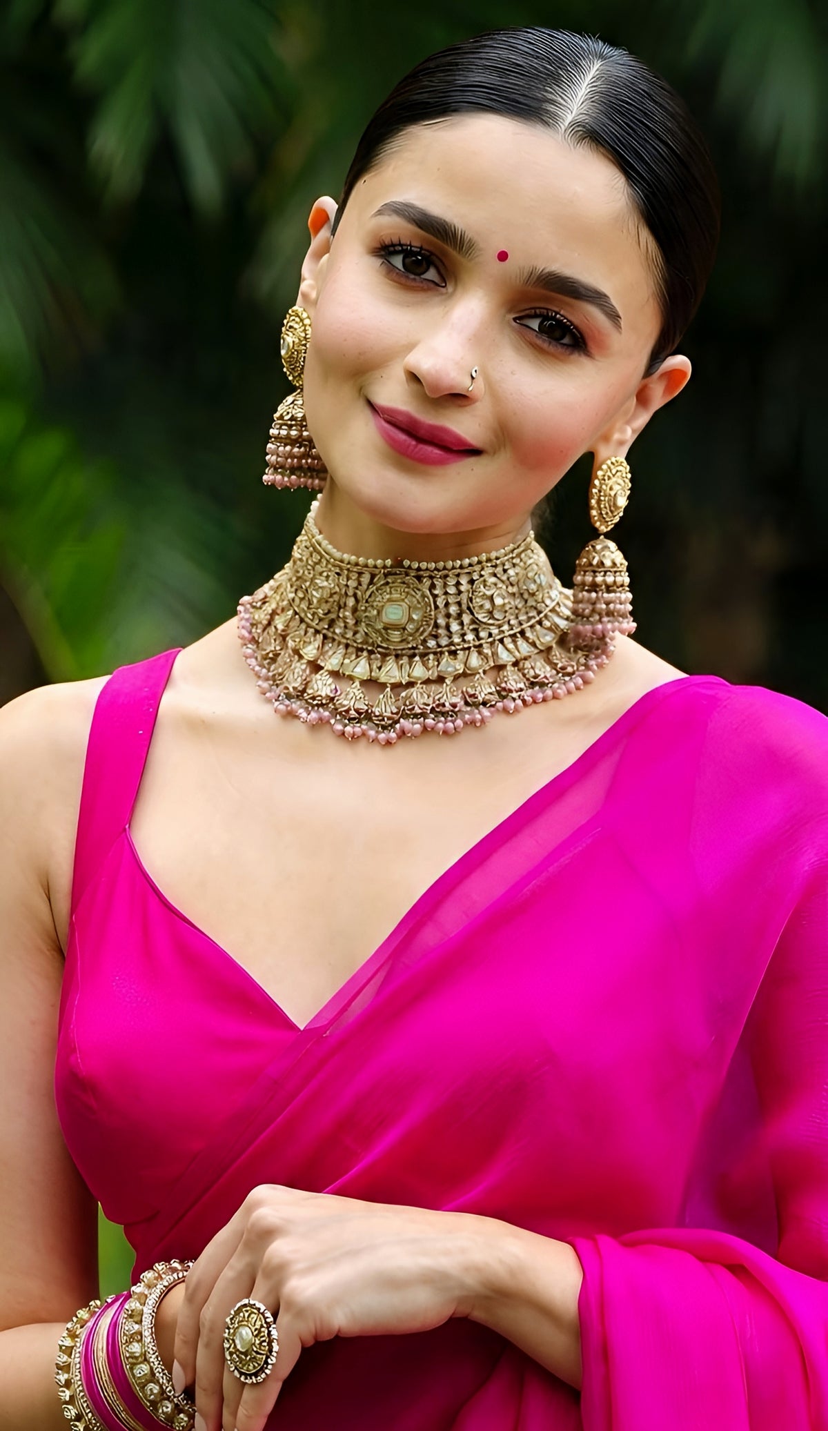 Alia Bhatt Ma'am Inspired Handwoven Kataan Mashru Silk Saree