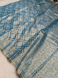 Pastel Blue Shade Handwoven Kataan Ektara Muslin Tissue Jamdani