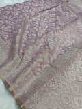 Soft Mauve Shade Handwoven Kataan Ektara Muslin Tissue Jamdani