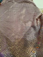 Lavender Shade Handwoven Tilfi Kataan Mashru Silk Saree