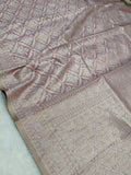 Soft Mauve Shade Handwoven Kataan Ektara Muslin Tissue Jamdani