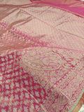 Strawberry Pink Shade Handwoven Kataan Ektara Muslin Tissue Jamdani