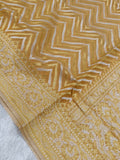 Mustard Yellow Shade Handwoven Kataan Ektara Muslin Jamdani