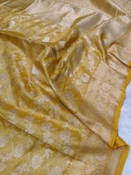 Molten Gold Handwoven Kataan Tissue Ektara Banarasi