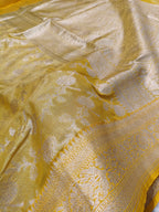 Molten Gold Handwoven Kataan Tissue Ektara Banarasi