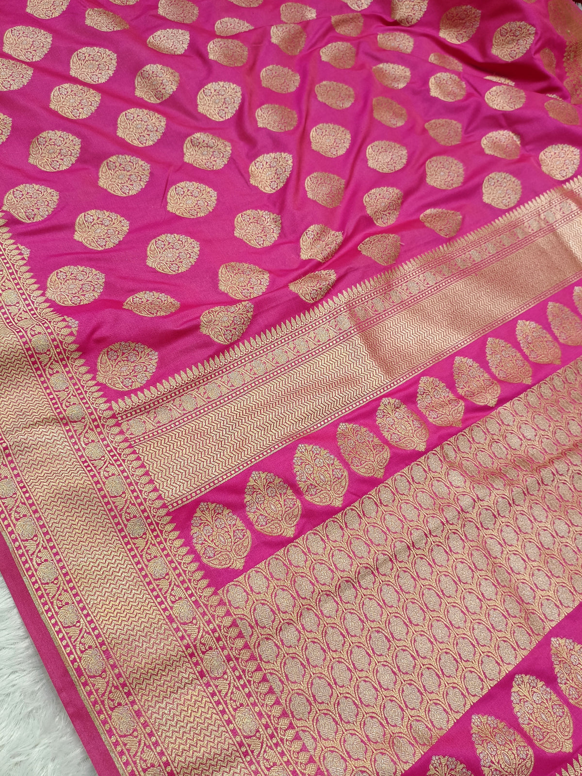 Fuchsia Pink Shade Handwoven Kataan Silk