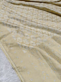 Off-White Shade Handwoven Kataan Silk Saree