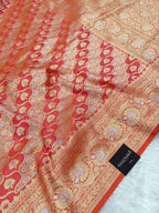 Soft Orange Shade Handwoven Kataan Silk Saree