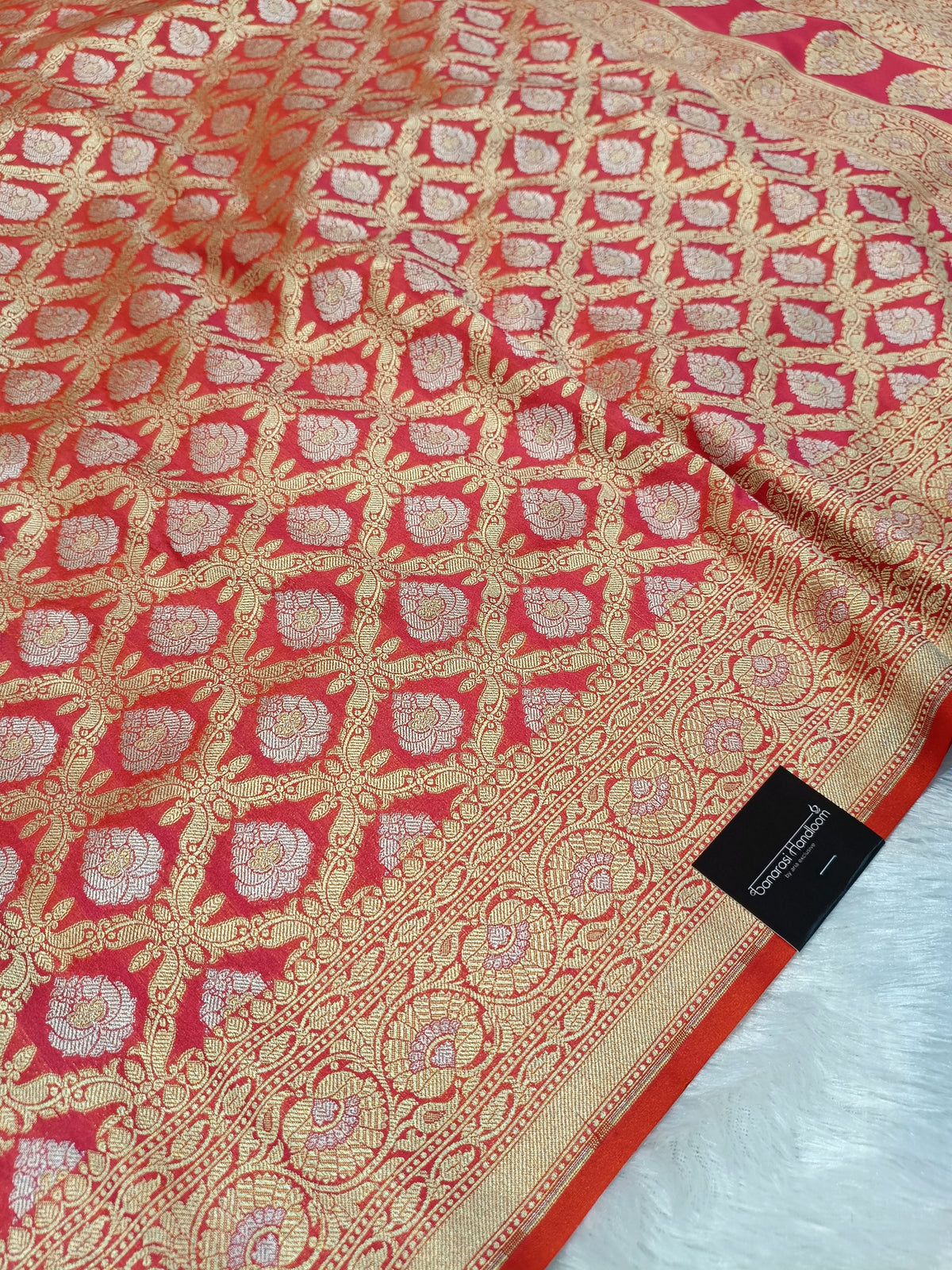 Soft Orange Shade Handwoven Kataan Silk Saree