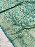 Sea Green Shade Handwoven Kataan Silk Saree