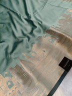 Soft Green Shade Paper Silk Banarasi Ghat Saree
