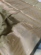 Olive Shade Paper Silk Banarasi Ghat Saree
