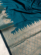Sea Green Shade Paper Silk Banarasi Ghat Saree