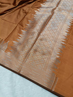 Mustard Shade Paper Silk Banarasi Ghat Saree
