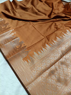 Mustard Shade Paper Silk Banarasi Ghat Saree