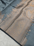 Sage Green Shade Paper Silk Banarasi Ghat Saree