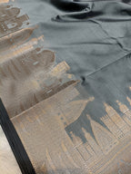 Sage Green Shade Paper Silk Banarasi Ghat Saree