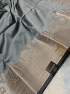 Sage Green Shade Paper Silk Banarasi Ghat Saree
