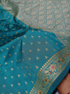 Sea Green Shade Reshmi Banarasi Silk Saree