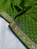 Mehendi Green Shade Reshmi Banarasi Silk Saree