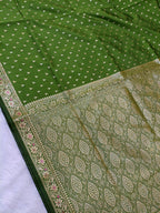 Mehendi Green Shade Reshmi Banarasi Silk Saree