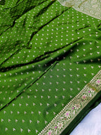 Mehendi Green Shade Reshmi Banarasi Silk Saree