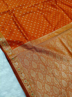 Cosmic Orange Shade Reshmi Banarasi Silk Saree