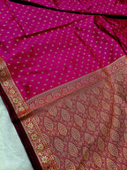 Rani Pink Shade Reshmi Banarasi Silk Saree
