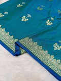 Sea Blue Shade Handwoven Kataan Silk Saree