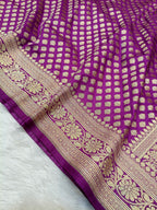 Purple Shade Handwoven Paper Kataan Silk Saree