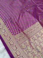 Purple Shade Handwoven Paper Kataan Silk Saree