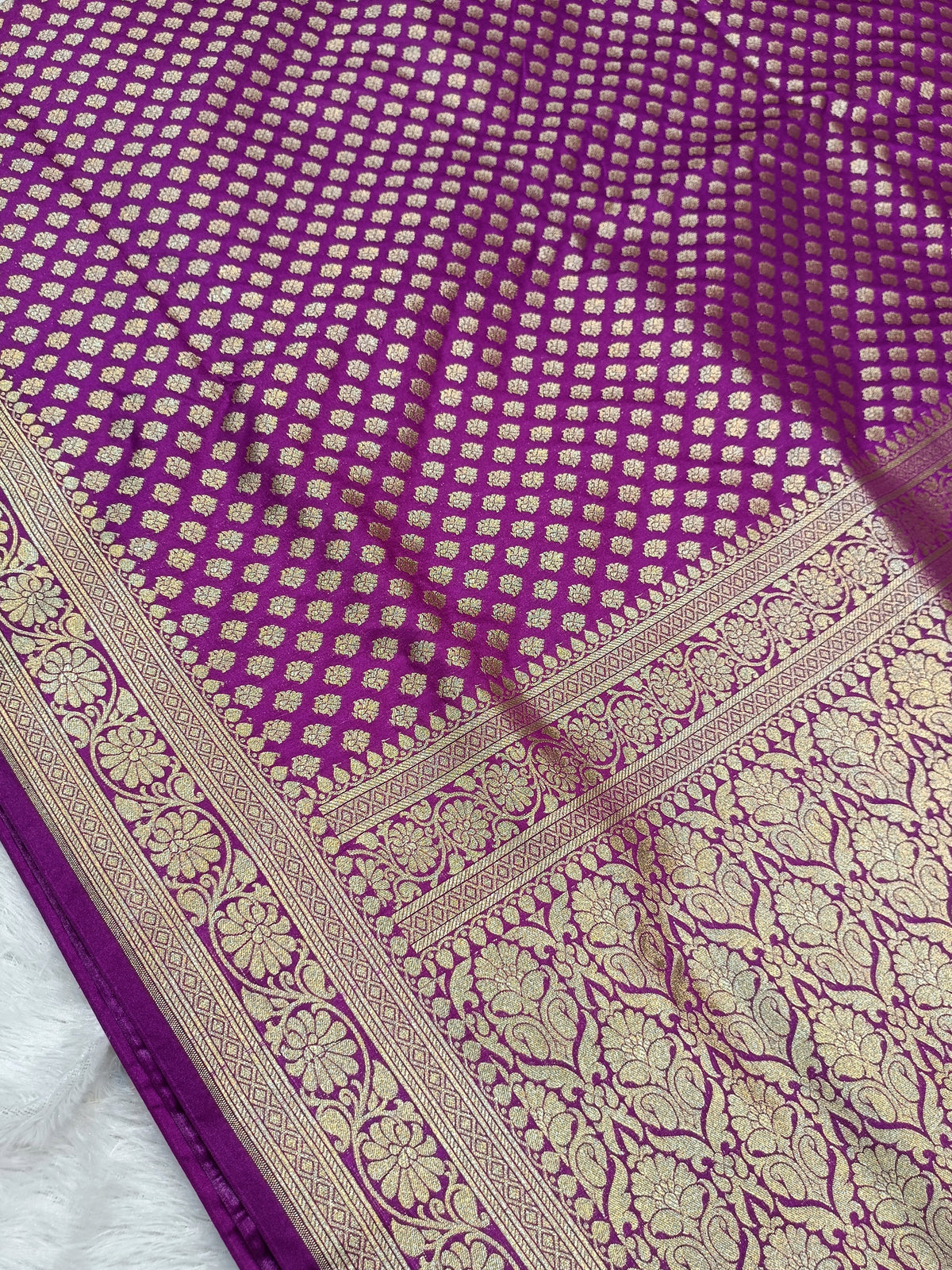 Purple Shade Handwoven Paper Kataan Silk Saree