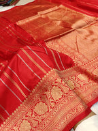 Bridal Red Shade Handwoven High Percentage Kataan Silk Banarasi